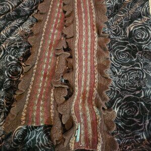 Lauren Ralph Lauren Brown Ruffled Scarf